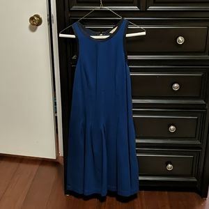 Navy zipper and flare dress